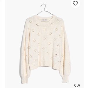 Madewell Floral Pointelle Pullover Sweater